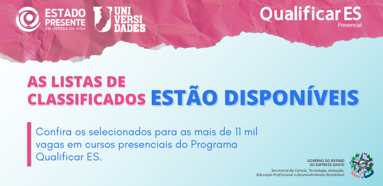 Programa Qualificar ES divulga resultado das inscrições dos cursos