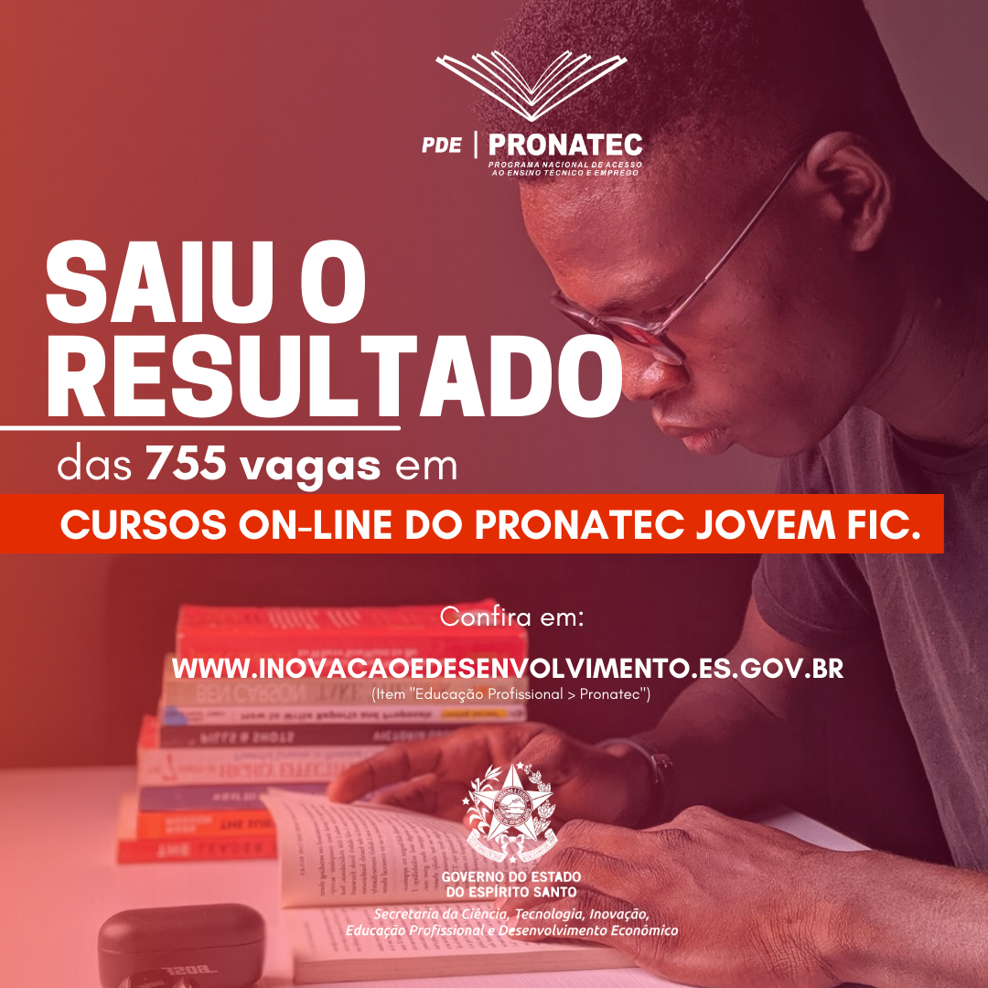 SAIU RESULTADO PRONATEC JOVEM FIC FEED