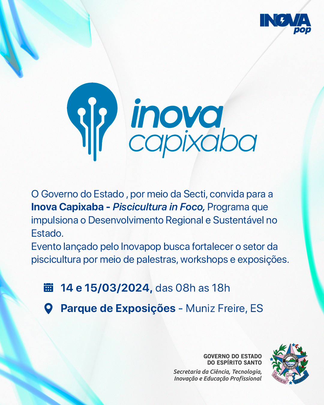 Convite Inova Capixaba - pisicultura in foco